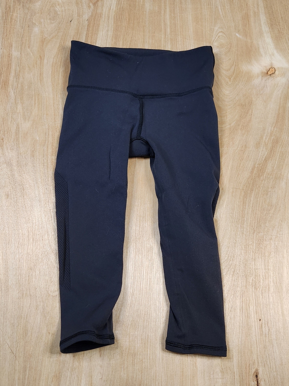 Lululemon Athletica Womens Black Yoga Leggings With Mesh Side Panel Detailing XS